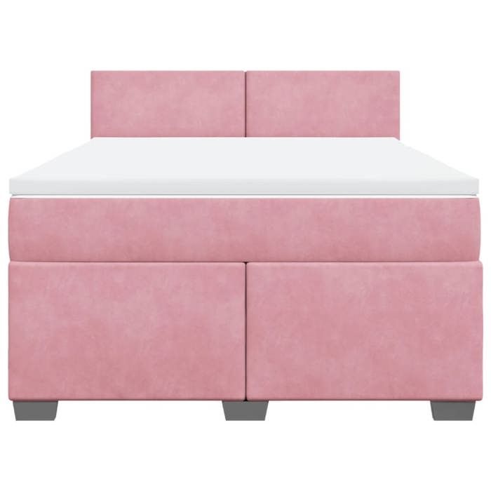 Maison Exclusive - Sommier à lattes de lit avec matelas Rose 140x190 cm Velours