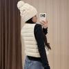 White goose down~ Popular slim-fitting and thin short down vest women's V-neck light and thin stacked down vest liner