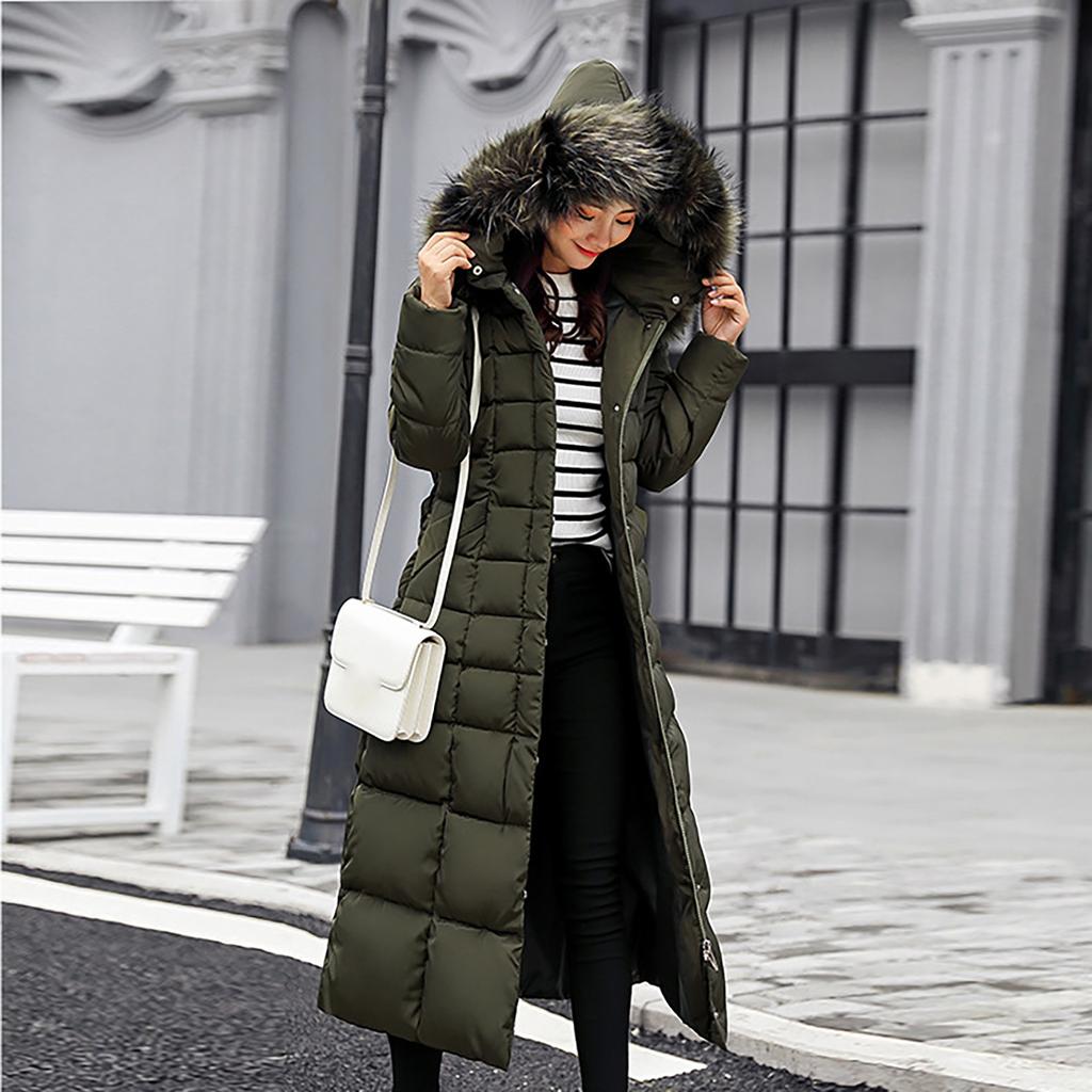 Dámské dámské zateplené velké velikosti jednobarevné s kapucí, jednoprsé, střední délka bavlněná bunda vesta, tenký kardigan kabát