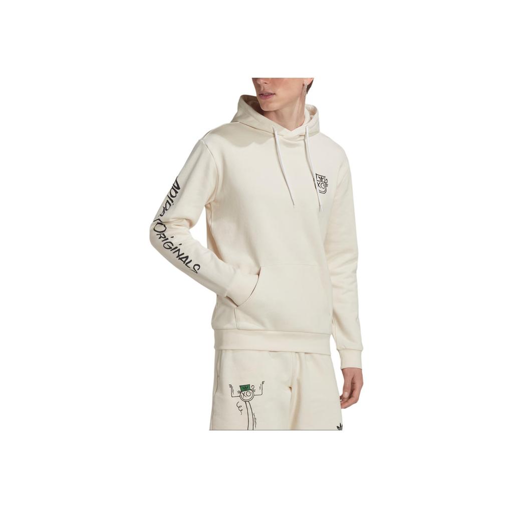 Adidas Originals Trefoil Solid Logo Print Hoodie Long Sleeve Sweatshirt Men Tops White HL9236