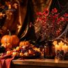 Decorative Plants for Office Desk Artificial Fall Flowers, Fake Eucalyptus Violet Silk Greenery Bouquet, Autumn Faux Floral Quirky Interior