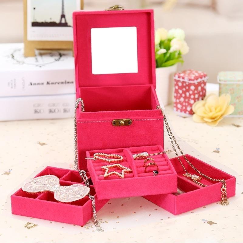 1PC Square Jewelry Storage Organizer Box Case For Ring Necklace Earring Pendant