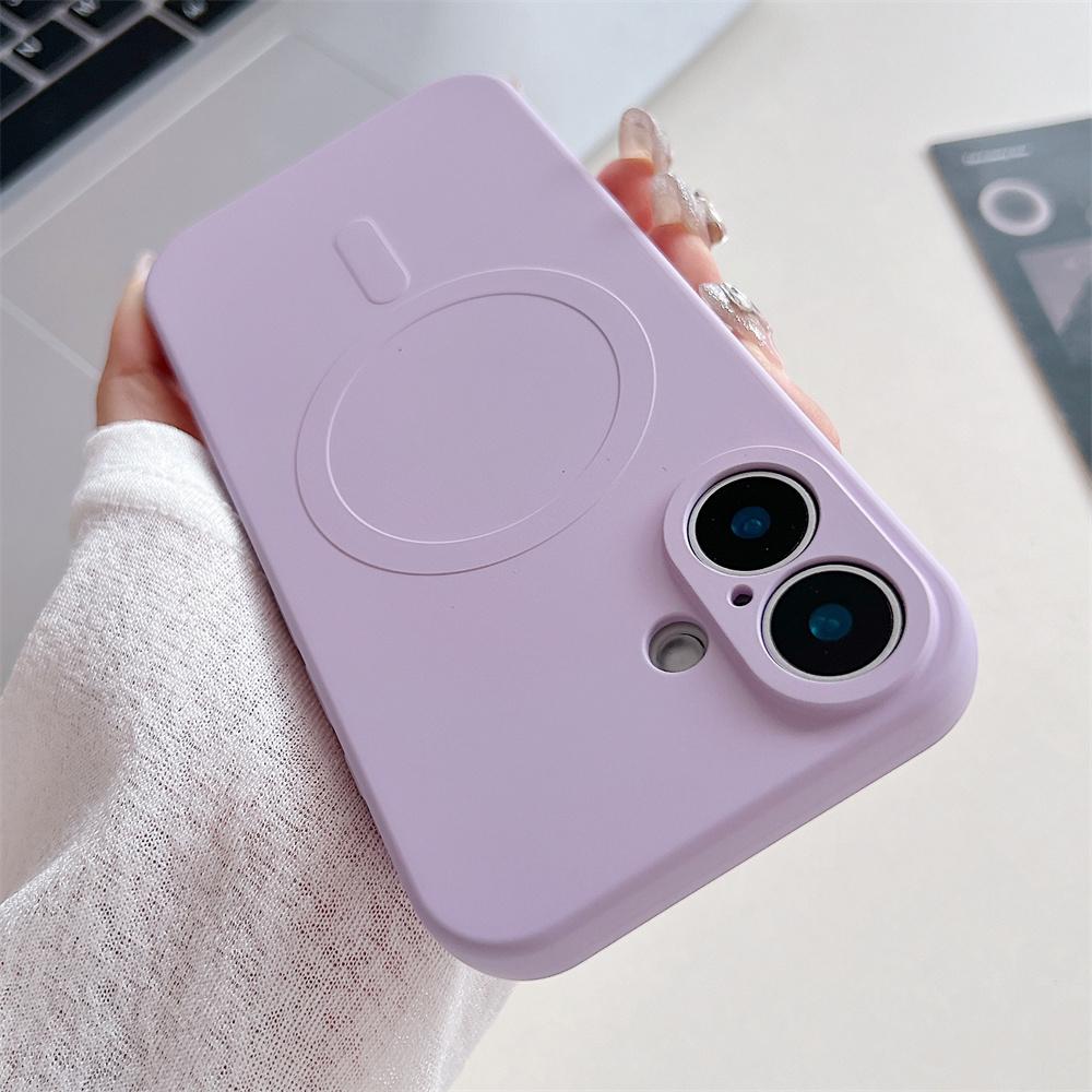 Liquid Silicone Case For iPhone 16 15 14 13 12 11 Pro Max Plus Phone Magnetic Wireless Charger For Magsafe Shockproof Back Cover
