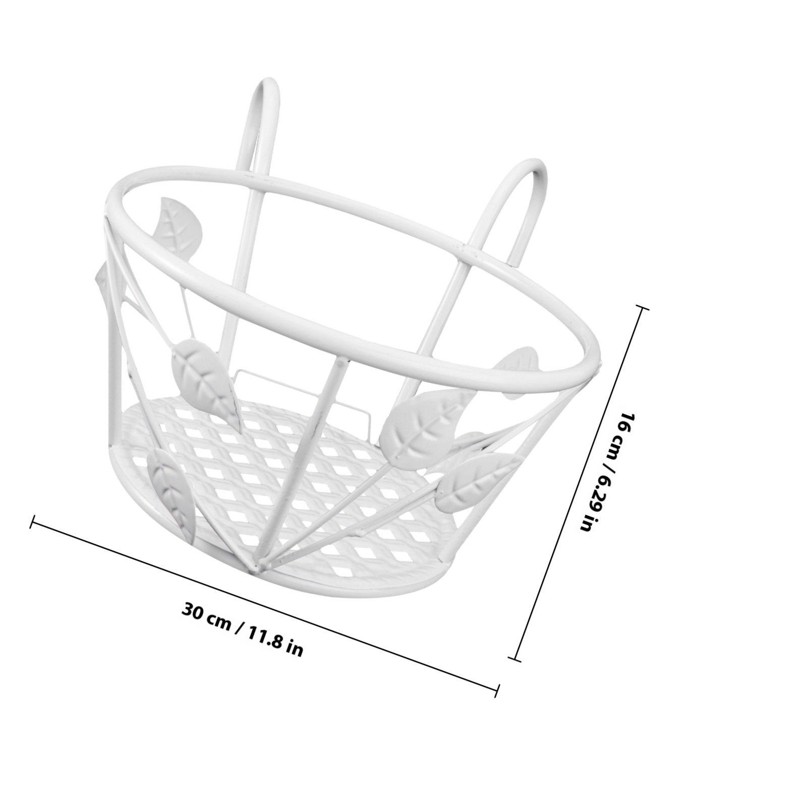 

1Pcs Iron Art Hanging Basket Flowerpot Stand Wall Mounted Or Railing Mount Plant Display Rack for Living Room Porch Office белый