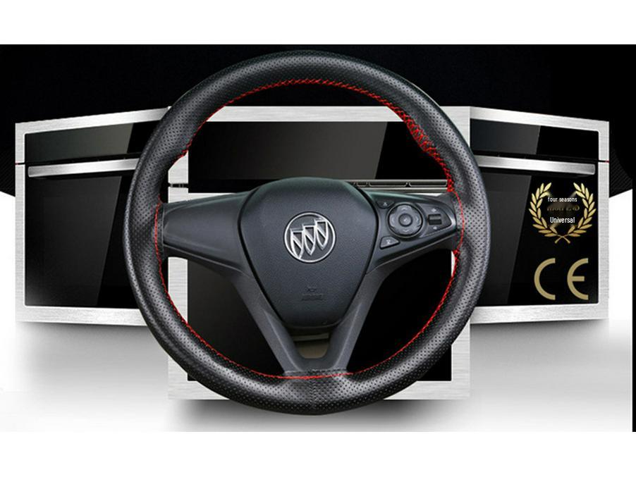 Ręcznie szyty pokrowiec na kierownicę z prawdziwej skóry bydlęcej, antypoślizgowy, oddychający, uniwersalny pasujący na każdą porę roku.