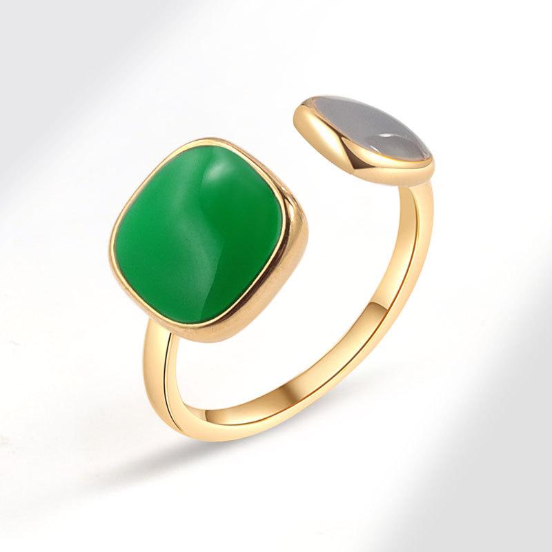 Aukštos kokybės spalvingas emalio širdelės atviro žiedo dizainas, paprastas ir dosnus skonis, moteriškas nišinis, aukštos prabangos emalio mados tendencijų žiedas, papuošalas