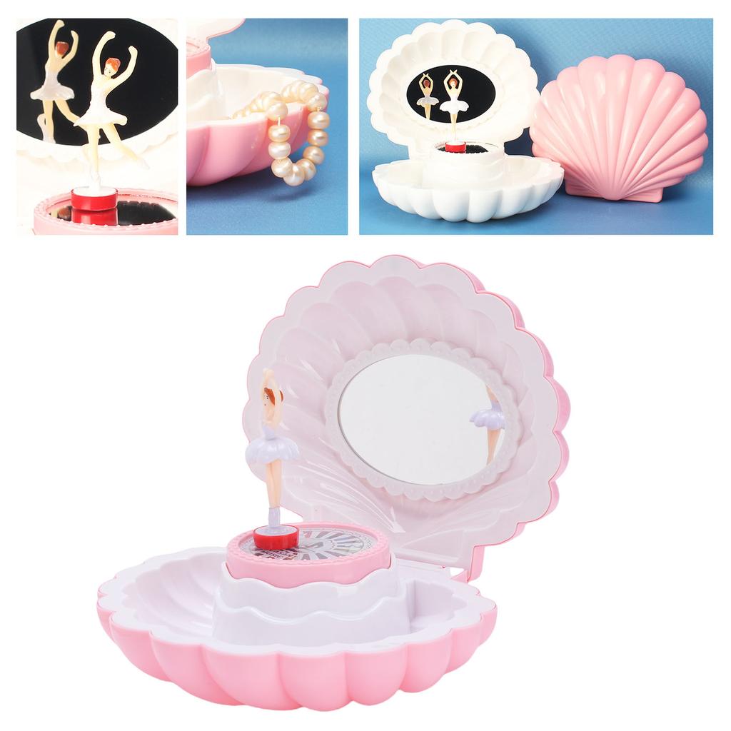 Kids Musical Jewelry Box Colorful Light Dancing with Makeup Mirror Musical Jewelry   for Girls