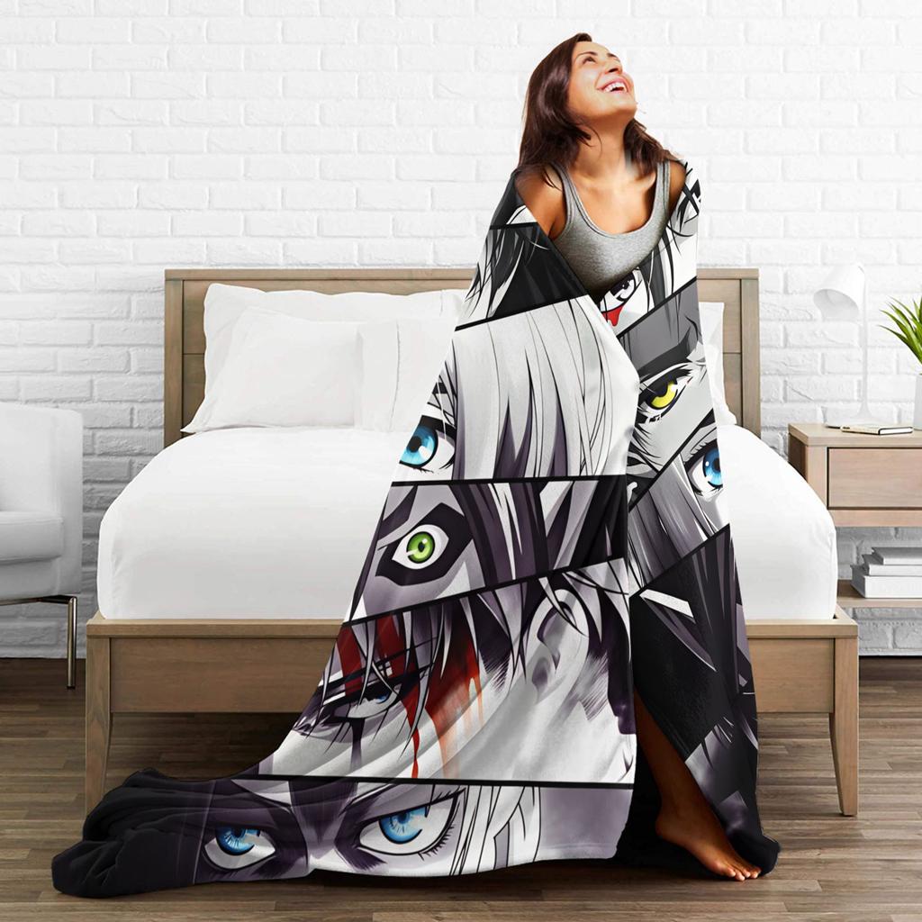 Attack On Titan Blanket Quality Super Soft Throw Blanket Winter Decorative Couch Chair Sofa Bed Funny Bedspread