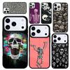 Capa Case for iPhone 17 Air 16 Pro Max 15 Plus 11 13 Mini 14 12 Back Phone Cover Aesthetic Skeleton Skull