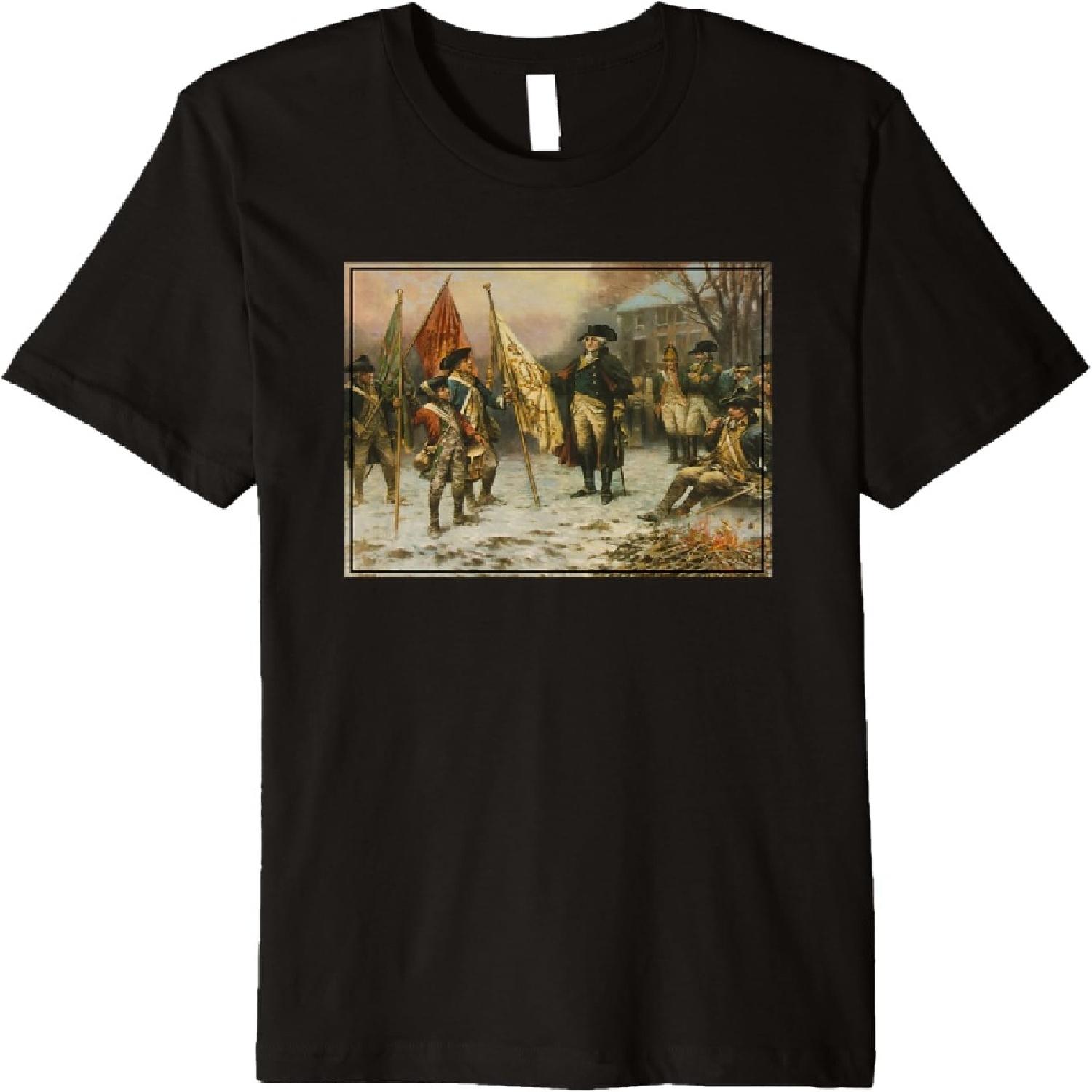 Washington Inspecting the Captured Flags - Battle of Trenton Premium T-Shirt XXXXXL разноцветный