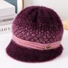 Women's Winter Fleece-Lined Knitted Wool Bucket Hat - Versatile Cold-Weather Fashion for Middle-Aged and Elderly