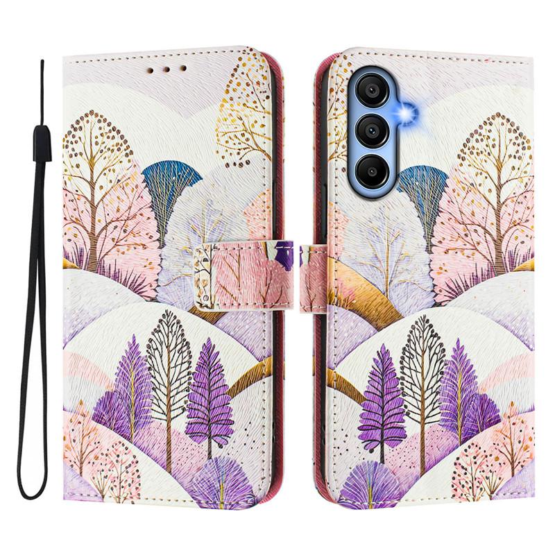 Luxus Flip Lederhülle für Samsung Galaxy A05 A05s A15 4G Flip Cover für SAM A25 A35 A55 5G Brieftaschentaschen Blumenhüllen Schale