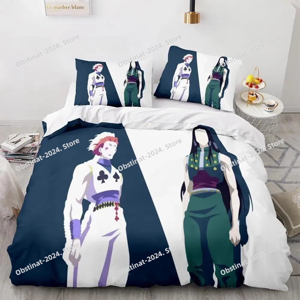 HUNTER×HUNTER Bedding Set Printed Bed Set Duvet Cover Sheet Pillowcase Bed Soft Quilt Cover Full Queen King Size 3D Print Anime