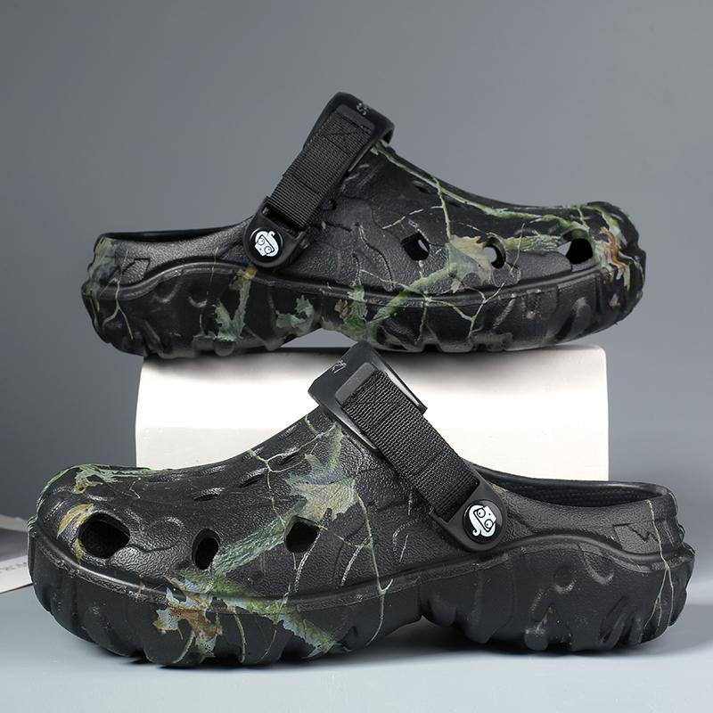 

Большой размер 46 47 Летние мужские уличные сабо сандалии Платформа шлепанцы Мужские садовые сабо Домашняя обувь Мужские сандалии Отверстие Повседневная обувь 45 чёрный