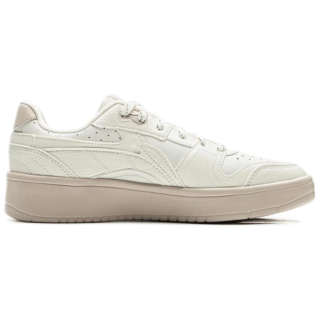 Li Ning Sycee Slip Resistant Cushioning Abrasion Resistant Lightweight Low top Skateboard Shoes Women's Ecru AGCU516-3