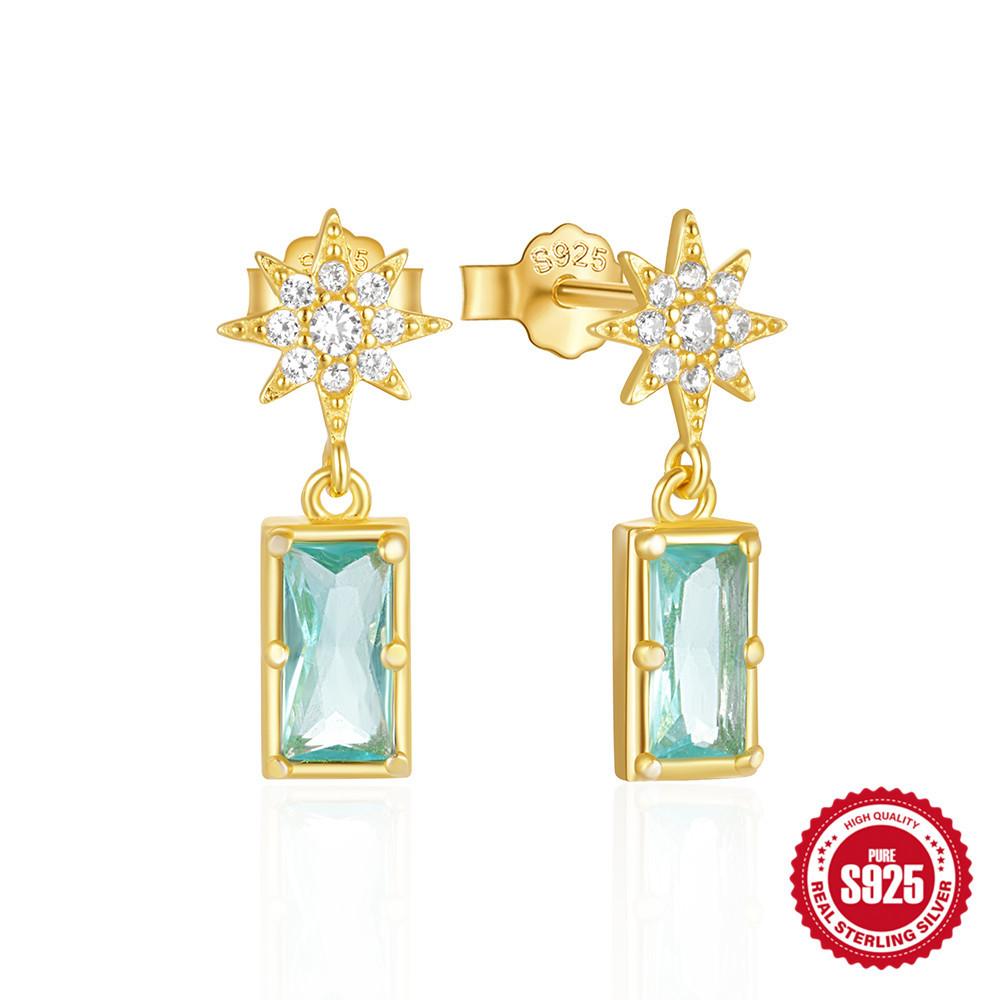 

Модные серьги S925 из стерлингового серебра с цирконием, легкие, роскошные, высокого класса, с крупными драгоценными камнями, серьги с серьгами 925 Silver