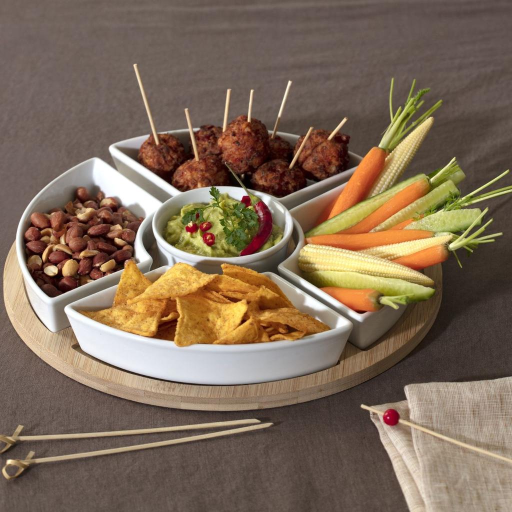 Round Snack Tray Set