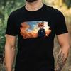 Men's T-Shirt Fox As a Policeman Motif Cotton Size XS To 5XL