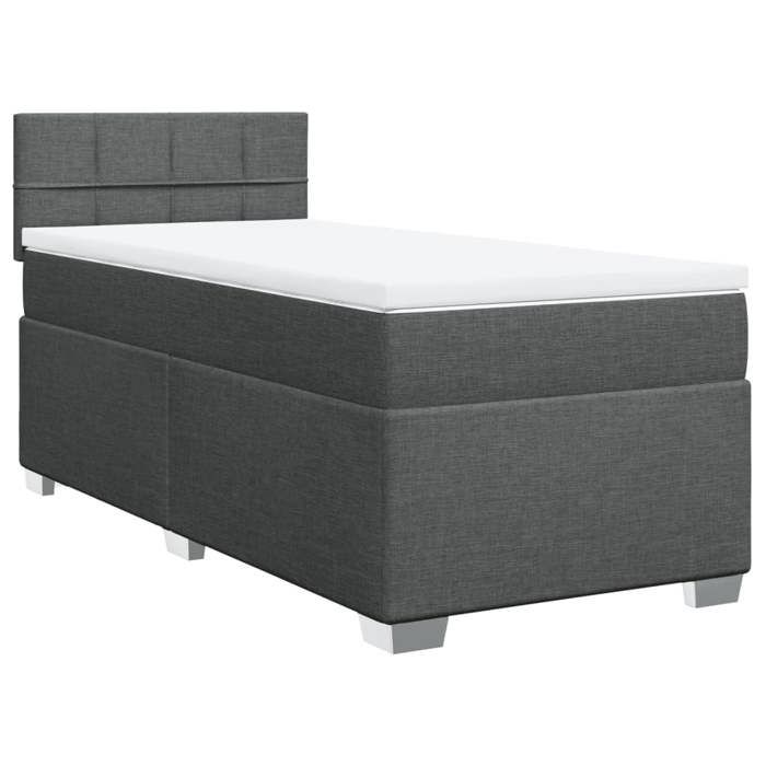 VidaXL Slatted Bed Base with Mattress Dark Grey 90x200 Cm Fabric 3288072
