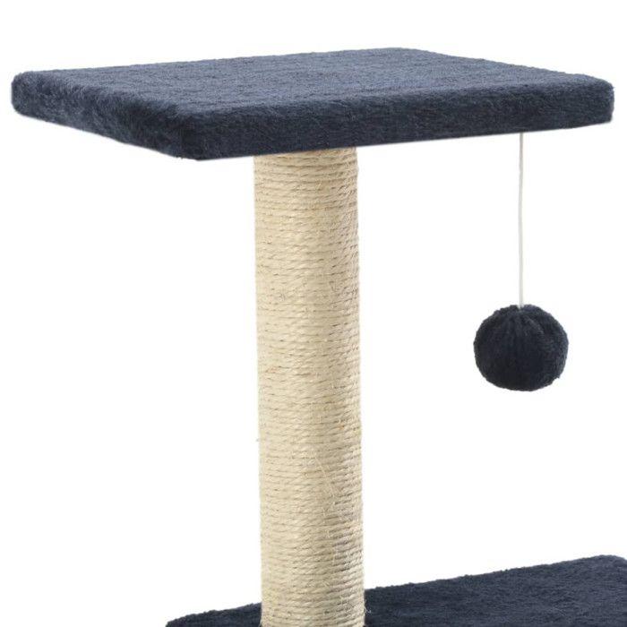 VidaXL Arbre à chat avec griffoirs en sisal 65 cm Bleu foncé