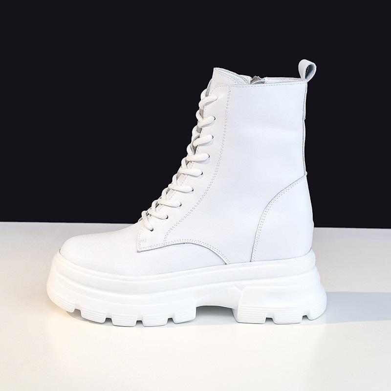 Martin Boots Women's and Women's Autumn and Winter Platform Short Boots Fashionable and Simple Leather Boots