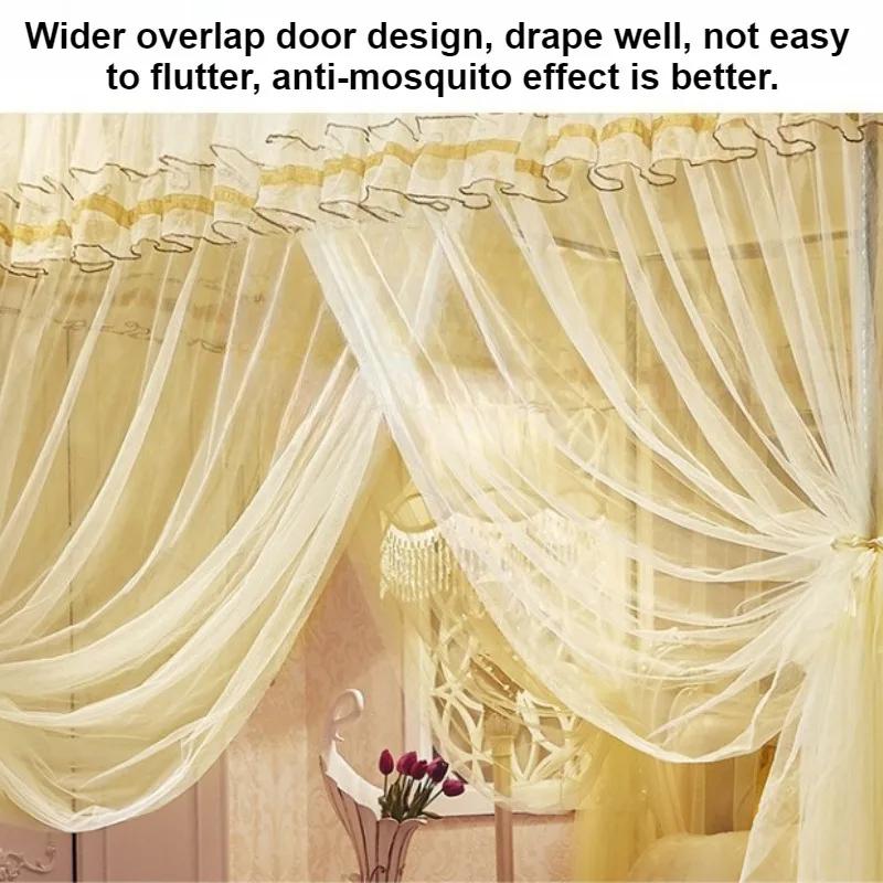 1,5/1,8m Schlafzimmer Spitze Plissee Moskitonetz Verschlüsseltes Netz Quadratisches Bett Baldachin Ohne Gestell Doppel Queen Size Betten Vorhang Heimdekoration