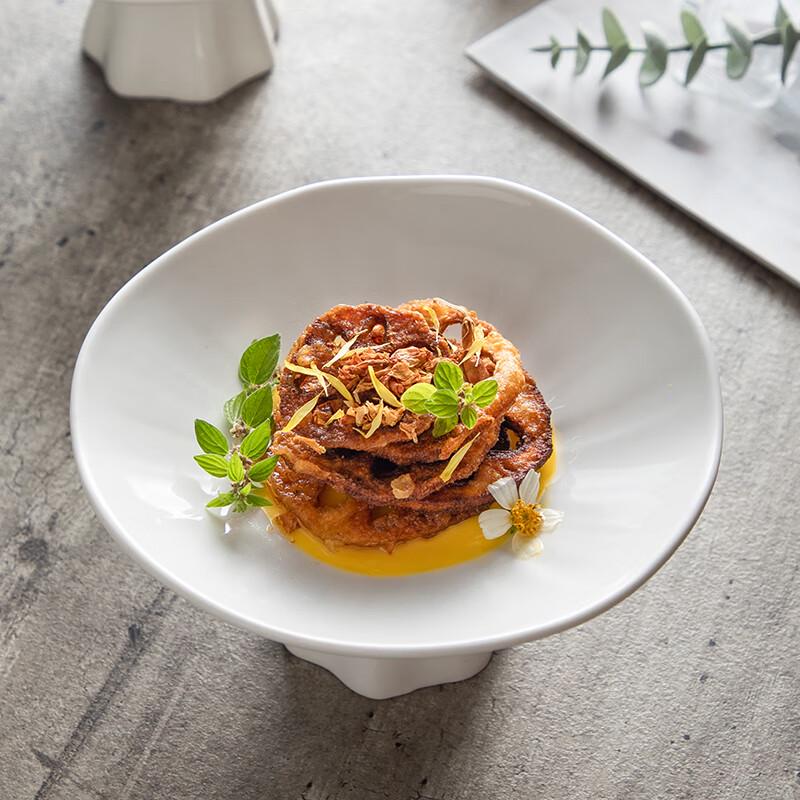 Zen-Inspired Ceramic High-Footed Serving Plate
