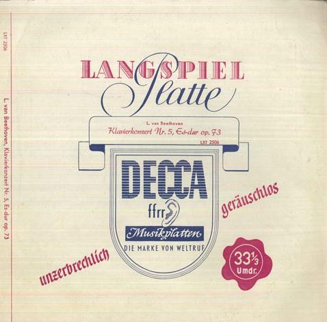 LP Record CLIFFORD CURZON, GEORGE SZELL, LOND - Beethoven Klavierkonzert Nr5 Es Dur LXT2506 DECCA 1950 Germany Classical Used