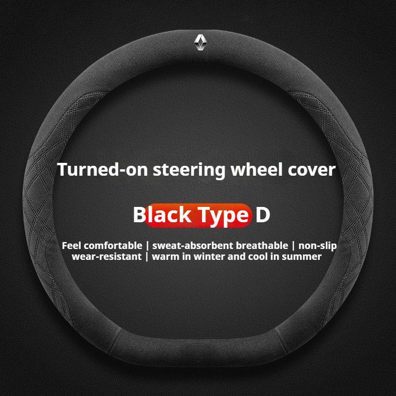 2026 Caliente Para Renault Pegatinas Interiores Cubierta de Volante de Gamuza para Coche 38cm Antideslizante Para Renault Sandero Duster Clio RS Captur Au