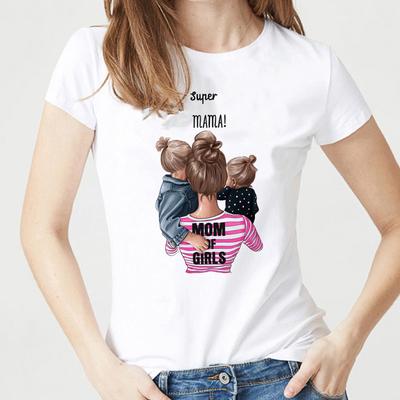 Super Mama T-Shirts for Women Mother S Love Print White T-Shirt Tee Shirt Femme