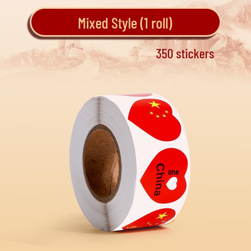 China Five-Star Red Flag Stickers - Roll for National Day, Sports Events, and Decorations