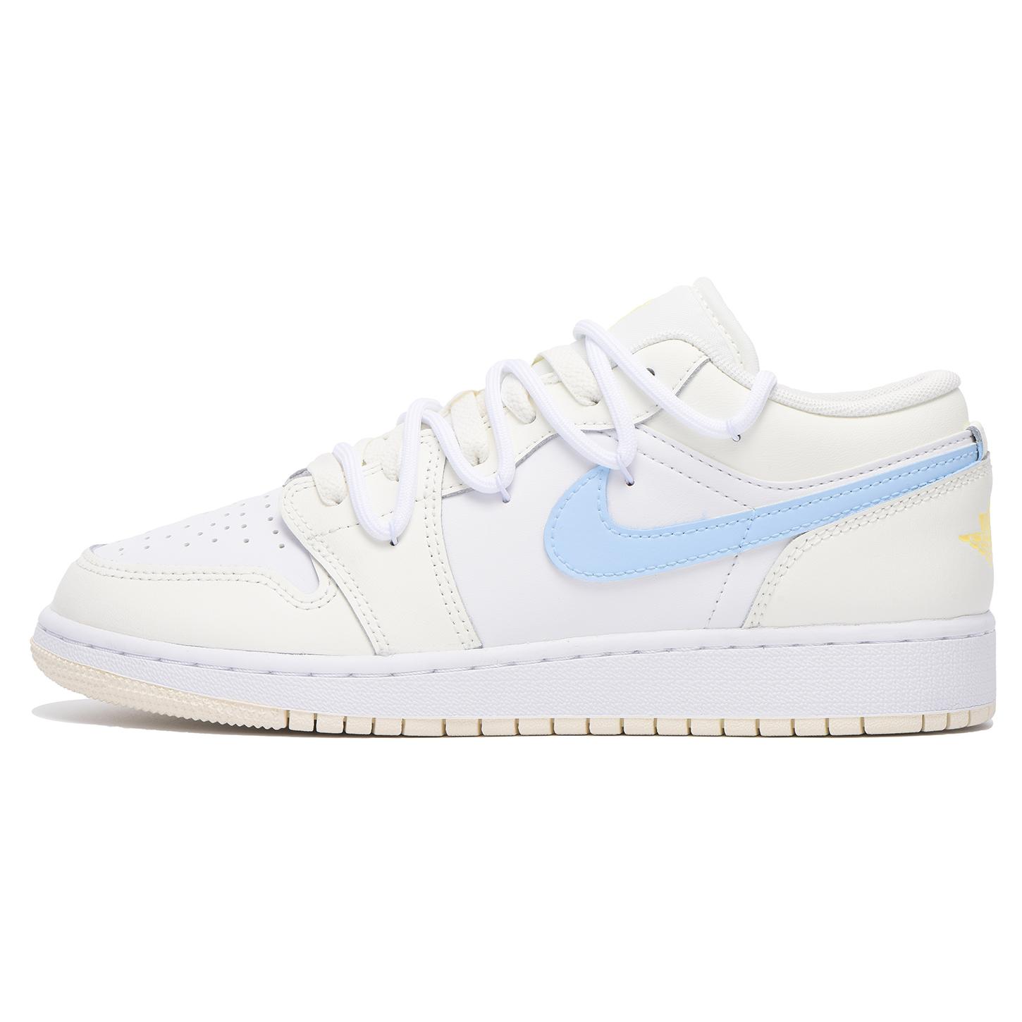 

Jordan Air Jordan 1 Chestnut Slip Resistant Coverage Low top Vintage Basketball Shoes GS Yellow Blue FV8486-181(Team59-) 36