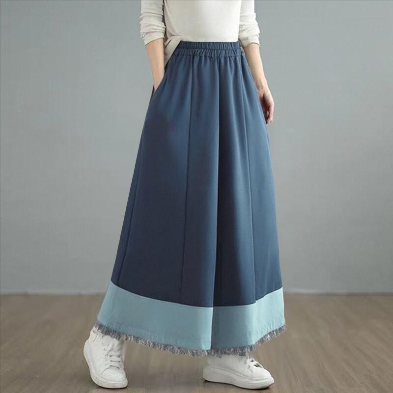 

Вільні укорочені жіночі повсякденні штани ZANZEA з еластичною талією S синій