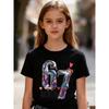 Shining 67 Fantasy Style Trend Print Summer Childrens's Polyester Tshirt Fashion Girls Short Sleeved Shirts Cartoon Kid Clothes Tee