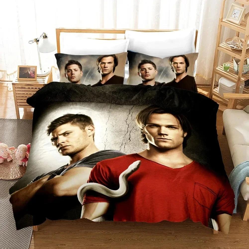 Popular Tv Show Supernatural 3D Print Luxury Bedding Set Printed Duvet Cover Pillowcase Single Double Queen Super King Size Sets