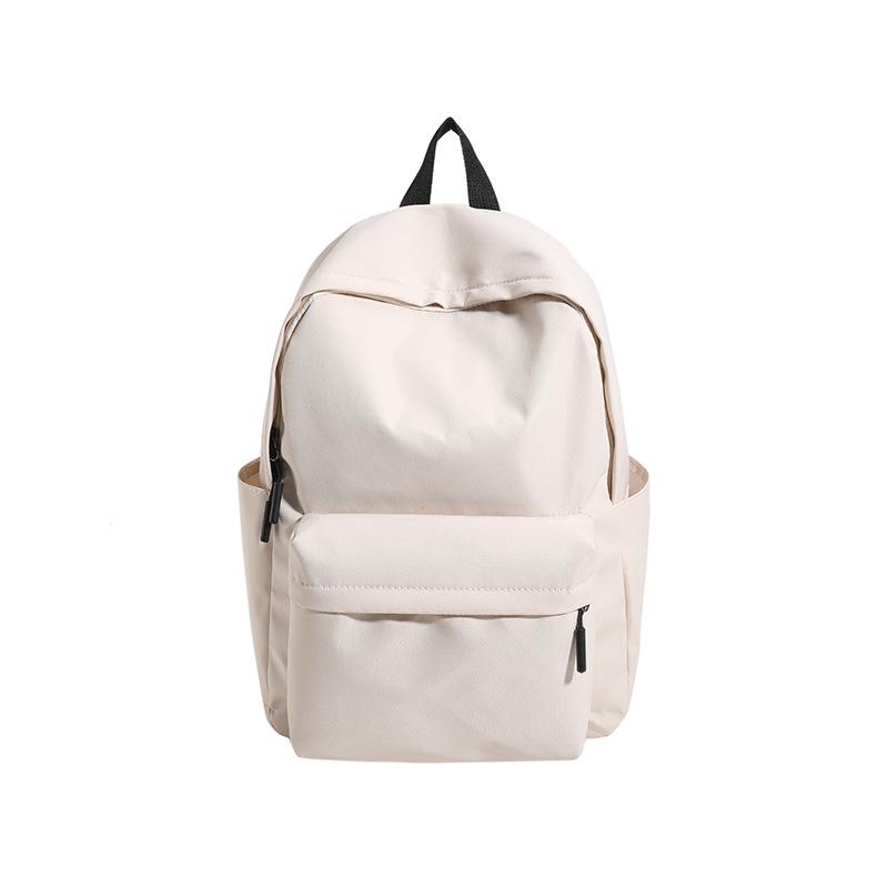 Large Capacity Casual Backpack New Solid Color Schoolbag Simple Storage Backpack