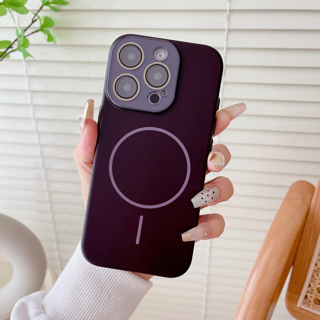 Applicable To IPhone16PROMAX Thin Circle Magnetic Suction Phone Case Apple 15 Skin Feeling Anti Fall Pc Soft and Moisturizing Protective Case 14