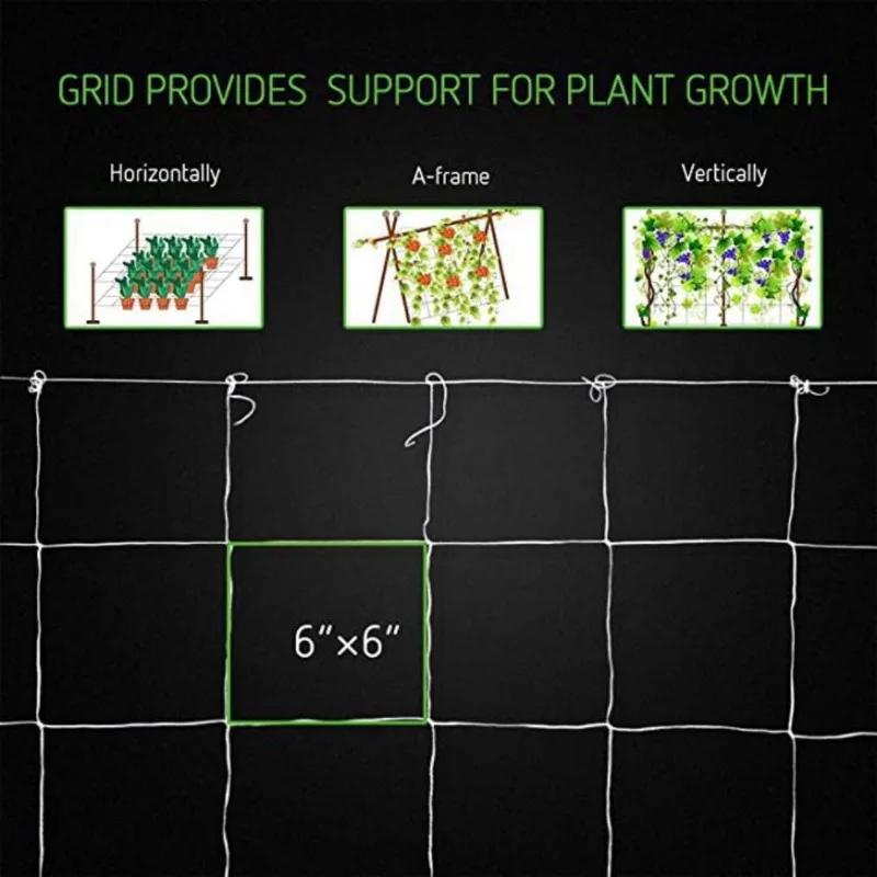 Garden Square Mesh Trellis Netting Polyester Plant Climbing Support Net For Outdoor Vegetables Fruits Vines Grow Tent Climber Holder