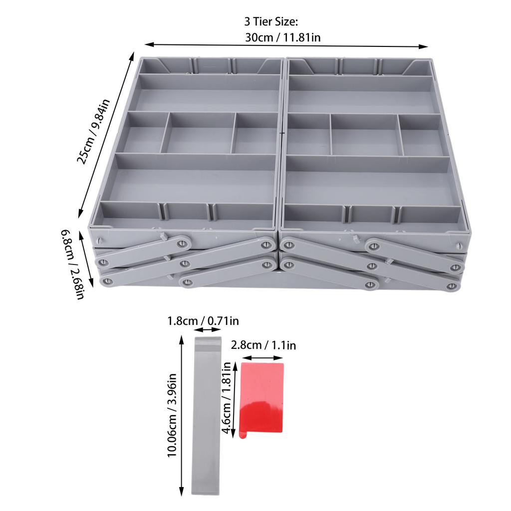 Household Expandable Desk Organizer Double Row Multi Level Drawer Organizer Tray For Jewelry Cosmetic Utensils Office Supplies