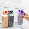 500/1000Ml Transparent Milk Bottle Water Box Square Coffee Juice Tea Cup Transparent Milk Storage For Outdoor Sports Camping Gym