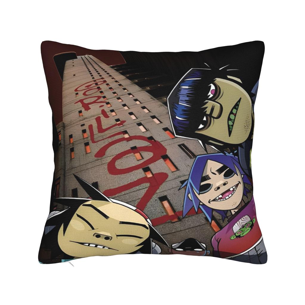 Gorillaz Pillowcase Accessories Printing Cushion Cover Pillow Covers Car Decor Zipper Multi Size