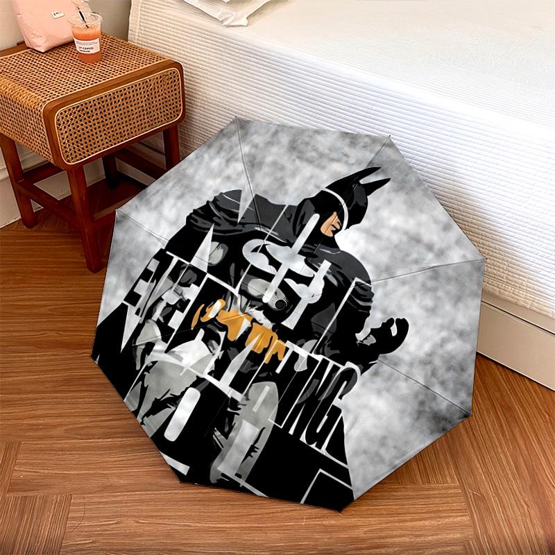 Motivo di Batman, ombrello pieghevole automatico, design portatile e pieghevole, 8 stecche, un regalo di Natale o di compleanno.