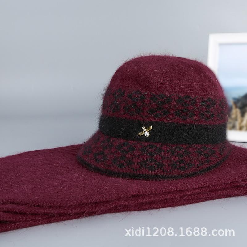 Hat Granny Sky Plush Rabbit Wool Hat Old Lady Mom Knitted Warm Fashion Hat