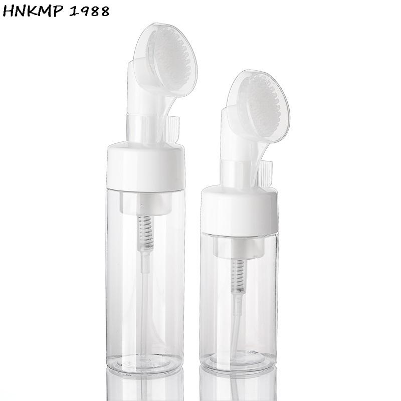 100/150/200ml Empty Froth Foaming Pump Bottle With Silicone Brush Head Plastic Face Cleaning Foam Bottles