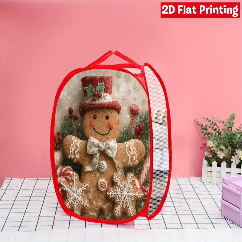 1Pcs Christmas Cardinal Pop-Up Laundry Hamper Expandable Mesh Hamper Basket for Room Bedroom Bathroom Organization Contemporary Storage