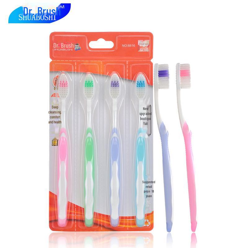 Doctor Brush Family Pack: Soft-Bristled Toothbrushes in Various Colors