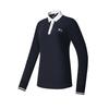 Fitted Versatile Knitted Long Sleeve Nautical Polo Shirt Women Tops Tidal-Blue A11W515209F-DB