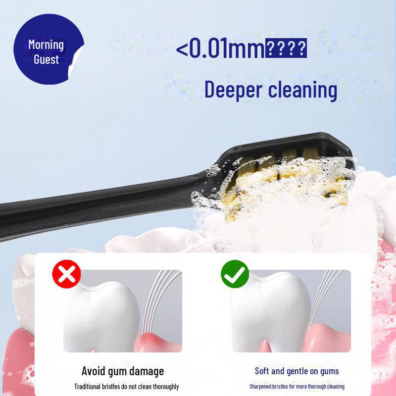 Chenke Soft Bristle Crystal Handle Toothbrush - 3 Pack Japanese Style for Adults