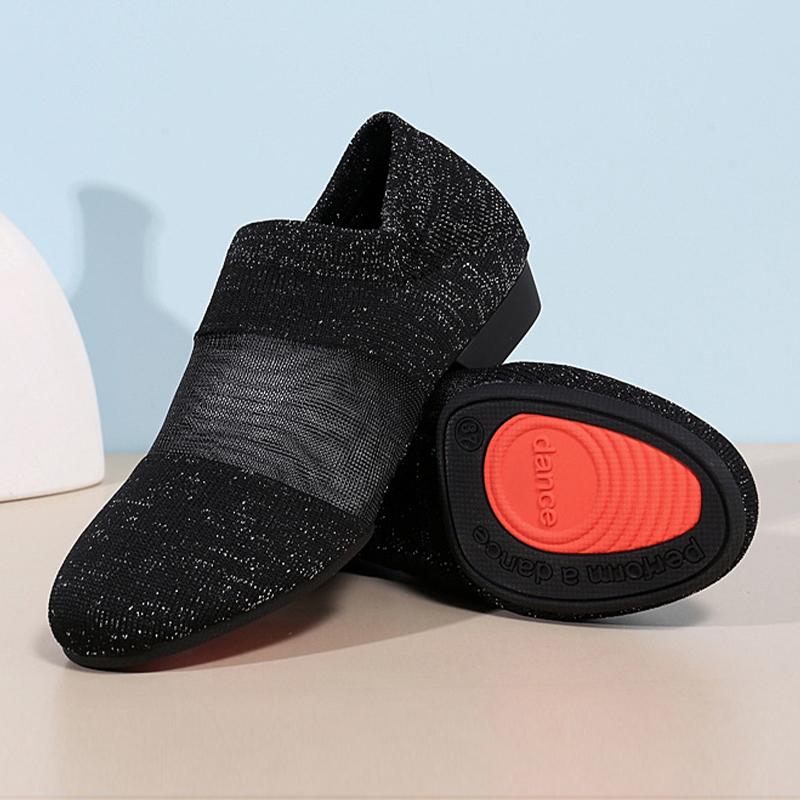 

Обувь для танцевального спорта Танцевальная Женская Обувь для обучения Вязаные балетки Сетка Женская Танцевальная обувь Бальные Стандартные туфли 40