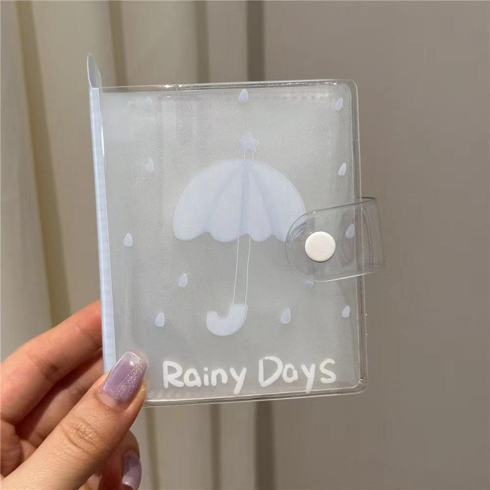 

Simple M5 3 inch Photocards Holder Transparent Rain Series Idol Card Collection Binder Loose Leaf Picture Storage Booklet